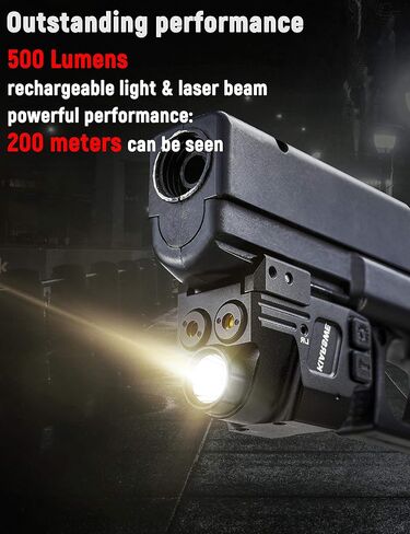 مجموعة إضاءة ليزر مقاومة للصدمات من Kiarswe، مجموعة ضوء ليزر أخضر 500 لومن، شعاع ليزر أحمر أخضر قابل لإعادة الشحن عبر USB in Kuwait