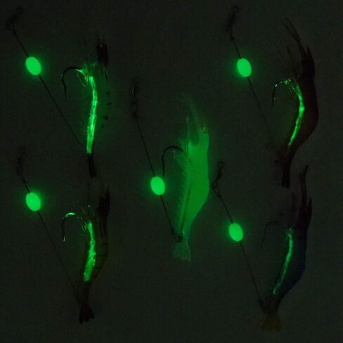 Fishing Shrimp Lures Artificial Silicone Soft Bait Set Luminous Swimbait Shrimp Fishing Lure with Hooks Fishing Tackle Freshwater/Saltwater in Kuwait