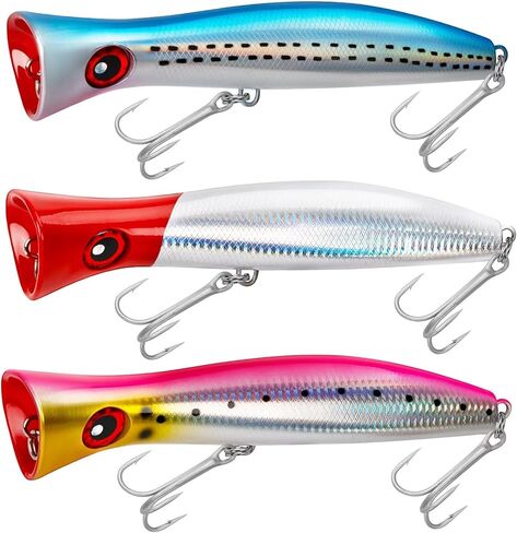THKFISH Topwater Saltwater Fishing Lures GT Popper with 3X Strong Hook, Surf Fishing 1pc / 3pcs in Saudi Arabia