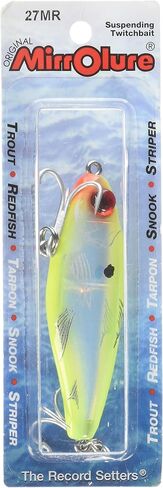 MirrOlure 27MR-CH 3-1/8-Inches Mirrodine Fishing Lure, XL, 3 1/8 Inch , 9/16 oz, Chat Bk-Bel/Silver in Saudi Arabia