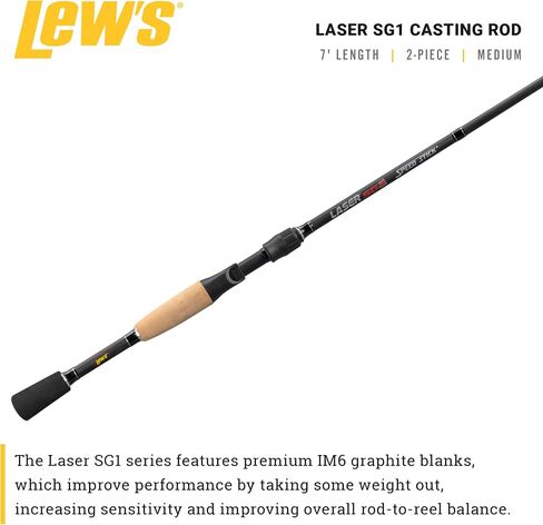 Lew's Laser SG1 7'0" Medium 2-Piece Casting Rod in Saudi Arabia