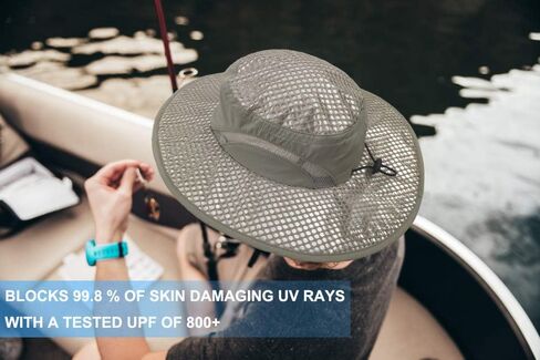 LETHMIK Sunscreen Cooling Hat, Heatstroke Protection Cap, Wide Brim Boonie Hat for Fishing, Hiking, Camping, Gardening, Beach in Kuwait