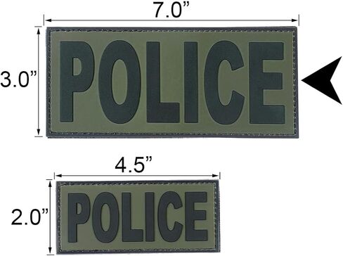 SdTacDuGe PVC مثبت خطاف للشرطة للسترة العسكرية التكتيكية القتالية لمعدات إنفاذ القانون (قاعدة خضراء مع نص أسود، 7x3 بوصة، 2 حزمة) (7 بوصة * 3 بوصة، أخضر حارس وأسود) in Kuwait