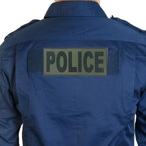 SdTacDuGe PVC مثبت خطاف للشرطة للسترة العسكرية التكتيكية القتالية لمعدات إنفاذ القانون (قاعدة خضراء مع نص أسود، 7x3 بوصة، 2 حزمة) (7 بوصة * 3 بوصة، أخضر حارس وأسود) in Kuwait