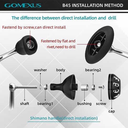GOMEXUS Power Knob Compatible for Shimano Stradic FK 5000 Saragosa SW Direct Talica Tekota SpeedMaster Drill Fitment Saltwater Reel Knob 45mm Metal in Saudi Arabia