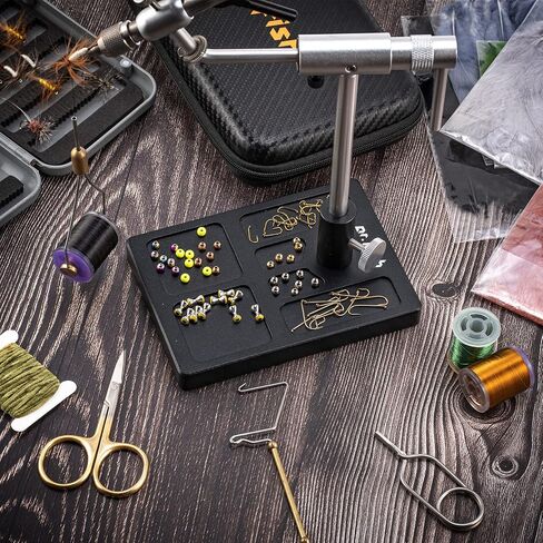 Dr.Fish Fly Tying Pedestal Base for Clamp Fly Tying Vise Fly Tying Tools Material Organizer Holder One Size Fits Most Travel Portable in Saudi Arabia
