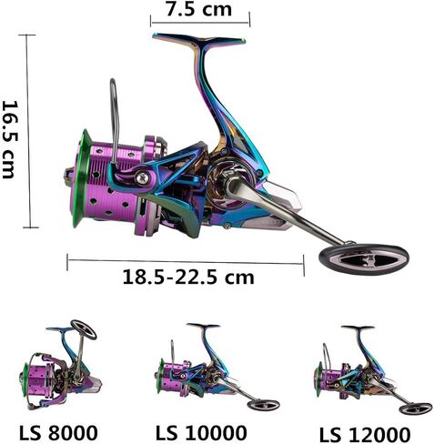 Diwa Spinning Fishing Reels 70 LBS Max Drag Power 18+1 Stainless BB Metal Body Casting Fishing Wheel 8000 10000 12000 Spool Series Freshwater Saltwater Big-Game Surf Ultra Smooth Spinning Reel in Saudi Arabia