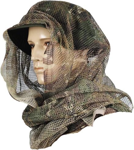 ام-تاك وشاح قناص شبكي مموه - وشاح شبكي تكتيكي للرقبة والوجه والوجه لصيد كرات الطلاء والتصوير البري، متعدد الالوان، مقاس واحد in Saudi Arabia