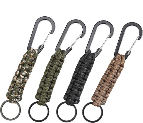 تكروجسيس 4 سلاسل مفاتيح باراكورد سلسلة مفاتيح عسكرية مضفرة حبل سلسلة مفاتيح متعددة الاستخدامات مجموعة النجاة للصيد، بني، L, بني, Large in Kuwait