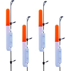 MEEYO Fishing Glow Sticks LED Night Fishing Strike Alert Glow Stick Bite Alarm, Battery Included 4 Pack