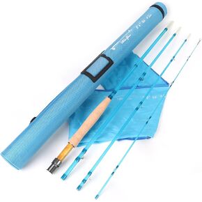 M MAXIMUMCATCH Maxcatch Fiberglass Fly Fishing Rod: 3wt/ 5wt/ 6wt/8wt in Blue,Orange, Purple or Transparent