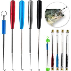 Fish Hook Remover Tool, Fishing Hook Quick Removal Device Multifunction Stainless Steel Fish Hook Detacher Fishing Security Gear Accessories for Saltwater Freshwater Fishing with Storage Tube