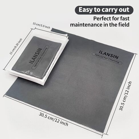 10/6Pack Technology Microfiber Black/Gray Gun Cleaning Cloth-Large Size-Lint Free-Reusable Cleaning pad for All Firearm-Each Pack is Individually Packaged-Gun Cleaning Supplies Store in Saudi Arabia