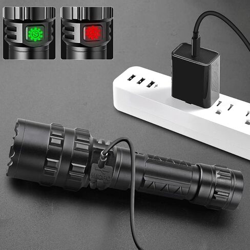 WishDeal 2 في 1 L2 مصباح يدوي LED مع طاقة قابلة لإعادة الشحن، حامل السكك الحديدية Picatinny واللمس 1285 1285 in Saudi Arabia