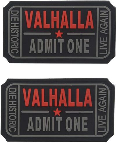 تذكرة Homiego إلى Valhalla تعترف بواحد يموت تاريخيًا حيًا مرة أخرى شارة معنويات تكتيكية رقعة مطاطية داعمة (1 أسود + 1 أبيض) in Kuwait