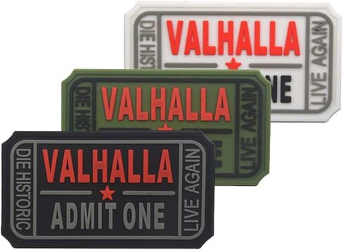 تذكرة Homiego إلى Valhalla تعترف بواحد يموت تاريخيًا حيًا مرة أخرى شارة معنويات تكتيكية رقعة مطاطية داعمة (1 أسود + 1 أبيض) in Kuwait