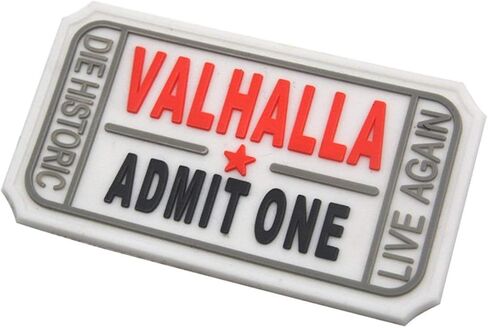 تذكرة Homiego إلى Valhalla تعترف بواحد يموت تاريخيًا حيًا مرة أخرى شارة معنويات تكتيكية رقعة مطاطية داعمة (1 أسود + 1 أبيض) in Kuwait