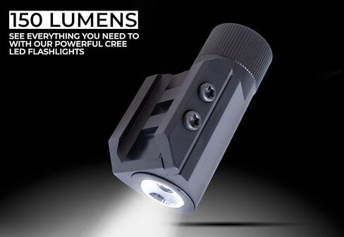 مصباح يدوي Monstrum F150 150 لومن مع مفتاح ضغط عن بعد وحامل سكة Picatinny | للبنادق والبنادق in Kuwait