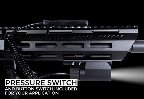 مصباح يدوي Monstrum F150 150 لومن مع مفتاح ضغط عن بعد وحامل سكة Picatinny | للبنادق والبنادق in Kuwait