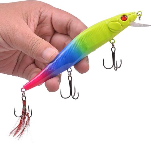 Fishing Lures Kit Crankbait Minnow Hard Bait Set Deep Diving Jerkbait Swimbait Popper Pencil Walleye Lures Artificial Fishing Bait for Bass Trout Redfish Saltwater Freshwater Fishing Lure in Kuwait