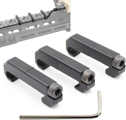 Tactical Light Pressure Switch Picatinny Cable Guides Aluminum 3 Pack, for Flashlight & Laser Tape Switch Cable Clips (Black) in Saudi Arabia