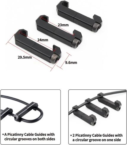 Tactical Light Pressure Switch Picatinny Cable Guides Aluminum 3 Pack, for Flashlight & Laser Tape Switch Cable Clips (Black) in Saudi Arabia