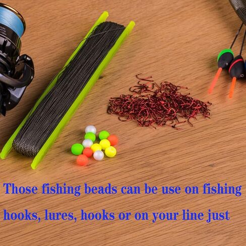 1000PCS 5mm Fishing Beads Accessories Set Mix 10 Colors Round Fishing Rig Beads Luminous Plastic Fishing Line Beads in Kuwait
