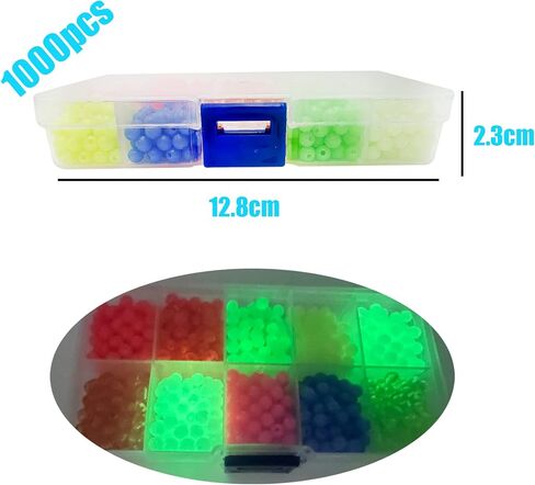 1000PCS 5mm Fishing Beads Accessories Set Mix 10 Colors Round Fishing Rig Beads Luminous Plastic Fishing Line Beads in Kuwait
