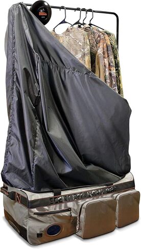 Scent Crusher Halo Series Covert Closet - Roller Bag Converts to Portable Closet, Includes The Halo Battery-Operated Generator to Remove Odors on Hunting Gear and Equipment in Kuwait