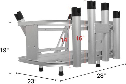Extreme Max 3005.4257 Aluminum Jet Ski PWC Fishing Rod Rack and Cooler Combo - Compatible with RotoPax Fuel Can Mounts in Saudi Arabia