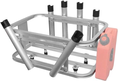 Extreme Max 3005.4257 Aluminum Jet Ski PWC Fishing Rod Rack and Cooler Combo - Compatible with RotoPax Fuel Can Mounts in Saudi Arabia