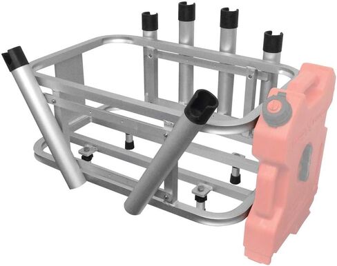 Extreme Max 3005.4257 Aluminum Jet Ski PWC Fishing Rod Rack and Cooler Combo - Compatible with RotoPax Fuel Can Mounts in Saudi Arabia