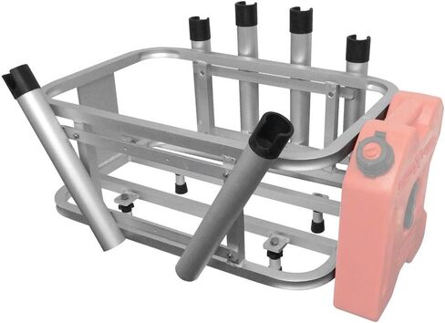 Extreme Max 3005.4257 Aluminum Jet Ski PWC Fishing Rod Rack and Cooler Combo - Compatible with RotoPax Fuel Can Mounts in Saudi Arabia