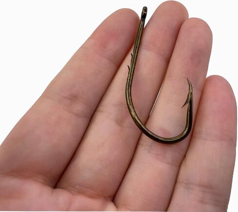 Cheerouters 100 Piece 5 Sizes 1/0-5/0 Offset Bait Holder Fishing Hooks Barbed Shank Beak Bait Holder Hook Offset with 2 Baitholder Barbs Jig Fish Hooks Red in Saudi Arabia