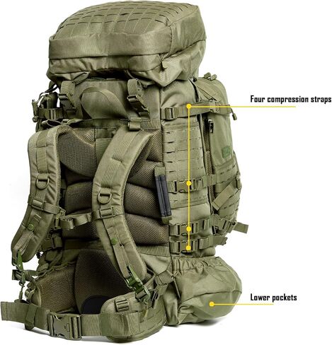 MT ILBE Large Military Rucksack with Frame, 74L Main Pack, 25L Assault Pack in Saudi Arabia