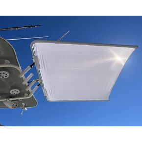 Dev Fishing Stern Rod Holder White Fabric Center Console Boat Shade Canopy Top Cover