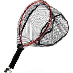 Alwonder Fly Fishing Net with EVA Handle, Fishing Landing Nets CNC Aluminum Alloy Frame, Rubber Coated Mesh Trout Net Kayak Fishing Nets for Fly Fishing Walleye, Bass, Salmon in Kuwait