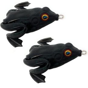 Reaction Tackle Hollow Body Frogs with Swimming Legs for Bass Fishing - Ultra Realistic Weedless Top Water Frog Lure for Bass, Pike and More - Floating Topwater Fishing Lures 2.25" - 2 Pack
