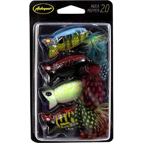 Arbogast Hula Popper 2.0 Topwater Fishing Lure with Feathered Treble Hook and Crackle Pattern Body in Kuwait