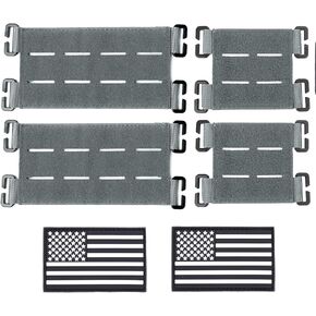 TAXATM 4 pcs Molle Patch Panel with Laser Cutting Loop, Molle Patch Display Holder for Backpack ，6X3 and 3X3 Mini Patch Board Include American Flag Patch