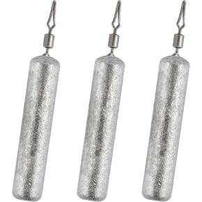 Dr.Fish 50 Pack Fishing Drop Shot Weights Lead Skinny Sinkers with Barrel Swivels Pencil Weight Bass Fishing Lead Sinker