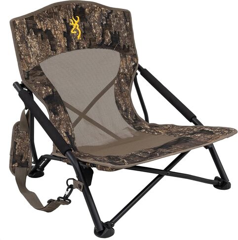 Browning Strutter Camo Turkey Hunting Chair with Foldable Low Profile Compact Design, Durable Steel Frame, and Padded Shoulder Carry Strap and Carry Bag in Kuwait