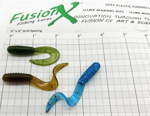 قالب حقن الصيد - INJEX (7825SC) 2-1/2 "X GRUB Curl Tail Grub - FUSIONX Fishing - قالب حقن الراتينج المصنوع من البلاستيك الناعم صنع طُعم الصيد in Kuwait