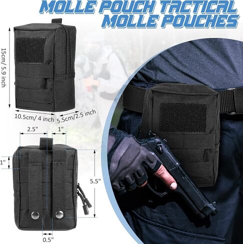 Cunno 8 Pcs Molle Pouches Tactical Molle Pouch Vest Pouch Cell Phone Belt Pouch Waterproof Waist Bag Pack Utility EDC Pouch Bag Compact Accessories Gadget Pocket Organizer in Saudi Arabia