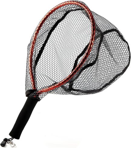 Alwonder Fly Fishing Net with EVA Handle, Fishing Landing Nets CNC Aluminum Alloy Frame, Rubber Coated Mesh Trout Net Kayak Fishing Nets for Fly Fishing Walleye, Bass, Salmon in Kuwait