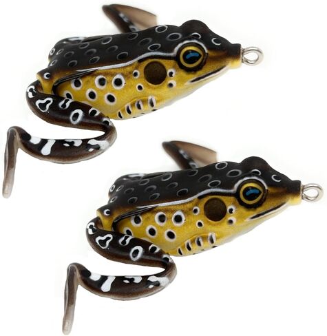 Reaction Tackle Swimming Legs Frogs for Bass Fishing - Hollow Body Weedless Topwater Frog Lure 2.25" - Realistic Soft Bait for Bass, Pike and Freshwater Fish (2-Pack) in Kuwait