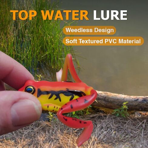 Reaction Tackle Swimming Legs Frogs for Bass Fishing - Hollow Body Weedless Topwater Frog Lure 2.25" - Realistic Soft Bait for Bass, Pike and Freshwater Fish (2-Pack) in Kuwait