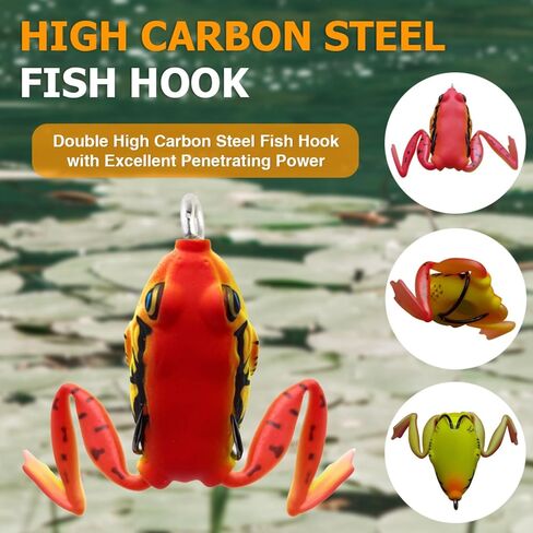 Reaction Tackle Swimming Legs Frogs for Bass Fishing - Hollow Body Weedless Topwater Frog Lure 2.25" - Realistic Soft Bait for Bass, Pike and Freshwater Fish (2-Pack) in Kuwait