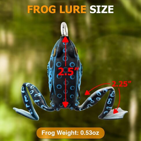 Reaction Tackle Swimming Legs Frogs for Bass Fishing - Hollow Body Weedless Topwater Frog Lure 2.25" - Realistic Soft Bait for Bass, Pike and Freshwater Fish (2-Pack) in Kuwait