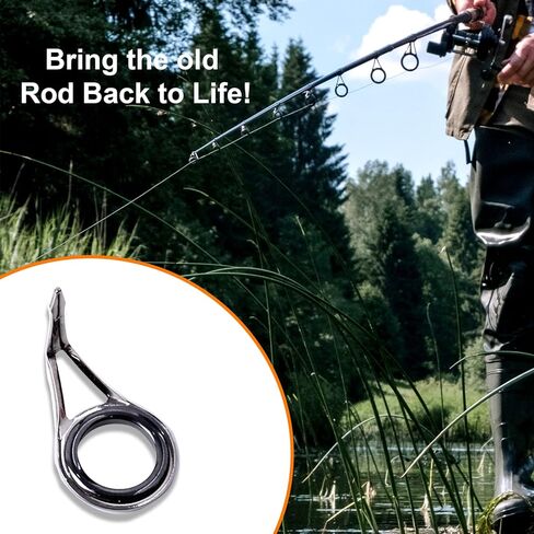 Zsrivk Rod Repair Kit Rod Tip Repair Kit Ceramics Tips Stainless Steel Rod Guides Fishing Rod Repair Replacement Kit 8 Size 85PCS/75PCS/30PCS in Kuwait